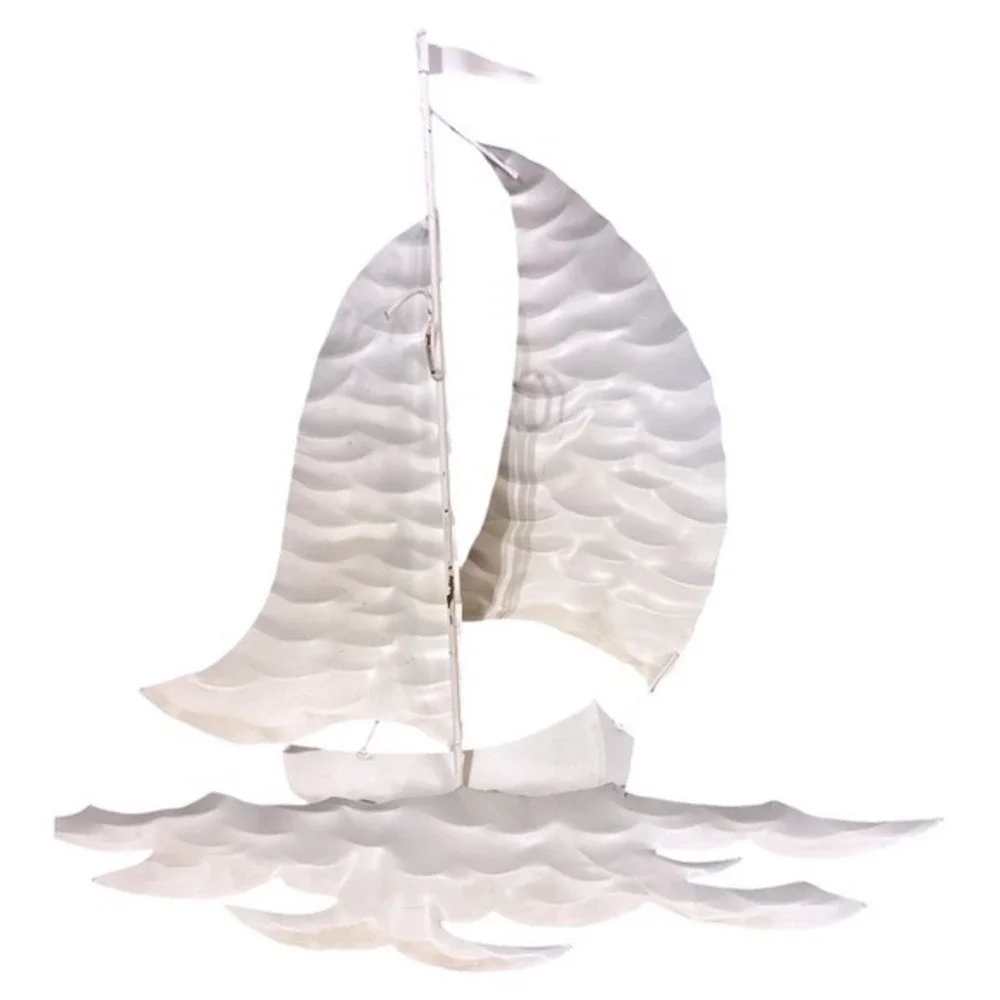 Metal Sailboat Wall Art‎ Coastal Nautical Beach Decor 18x18 Hanging